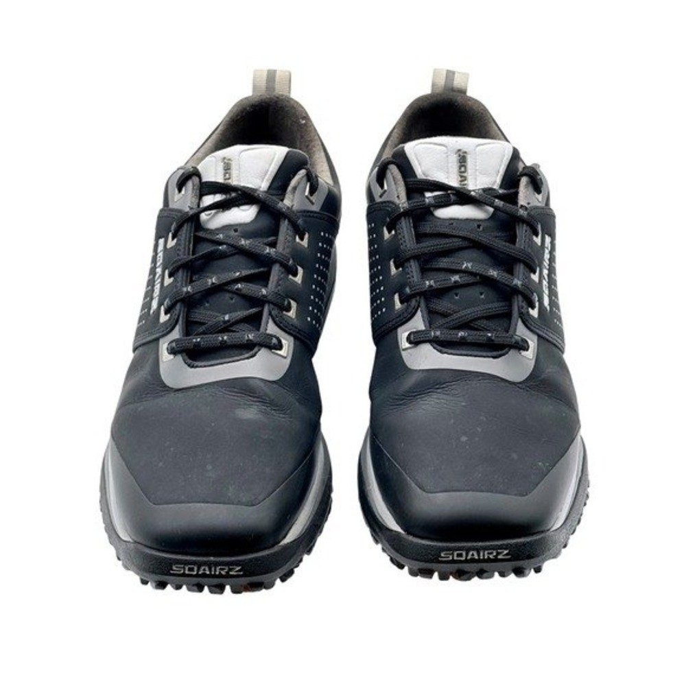 SQAIRZ Arrow Golf Shoes Men's 10 Black Gray Red Spiked Waterproof